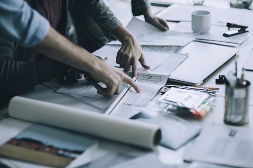 Architects working together on getting ideas