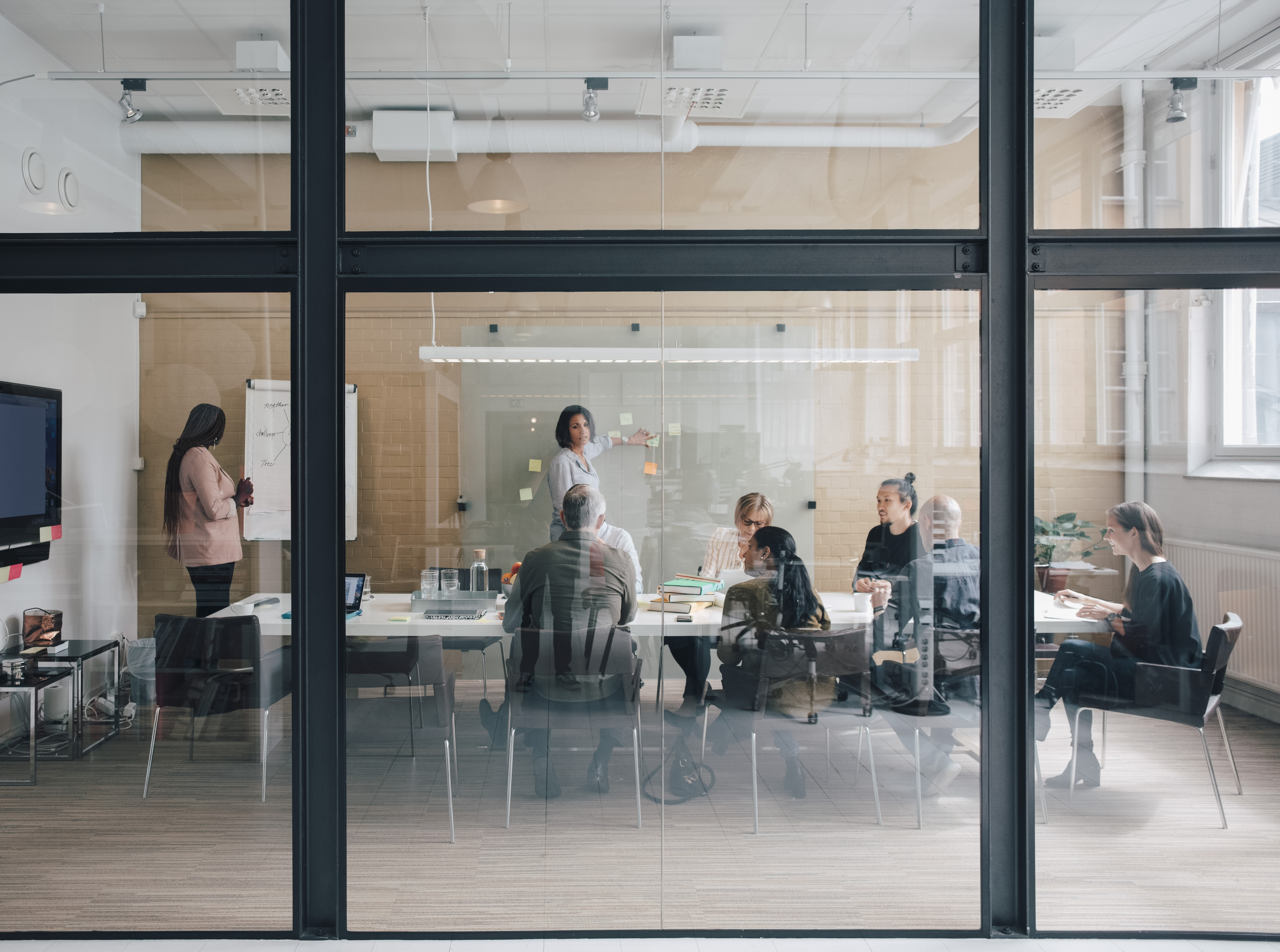 Multi-etnic business team having a discussion