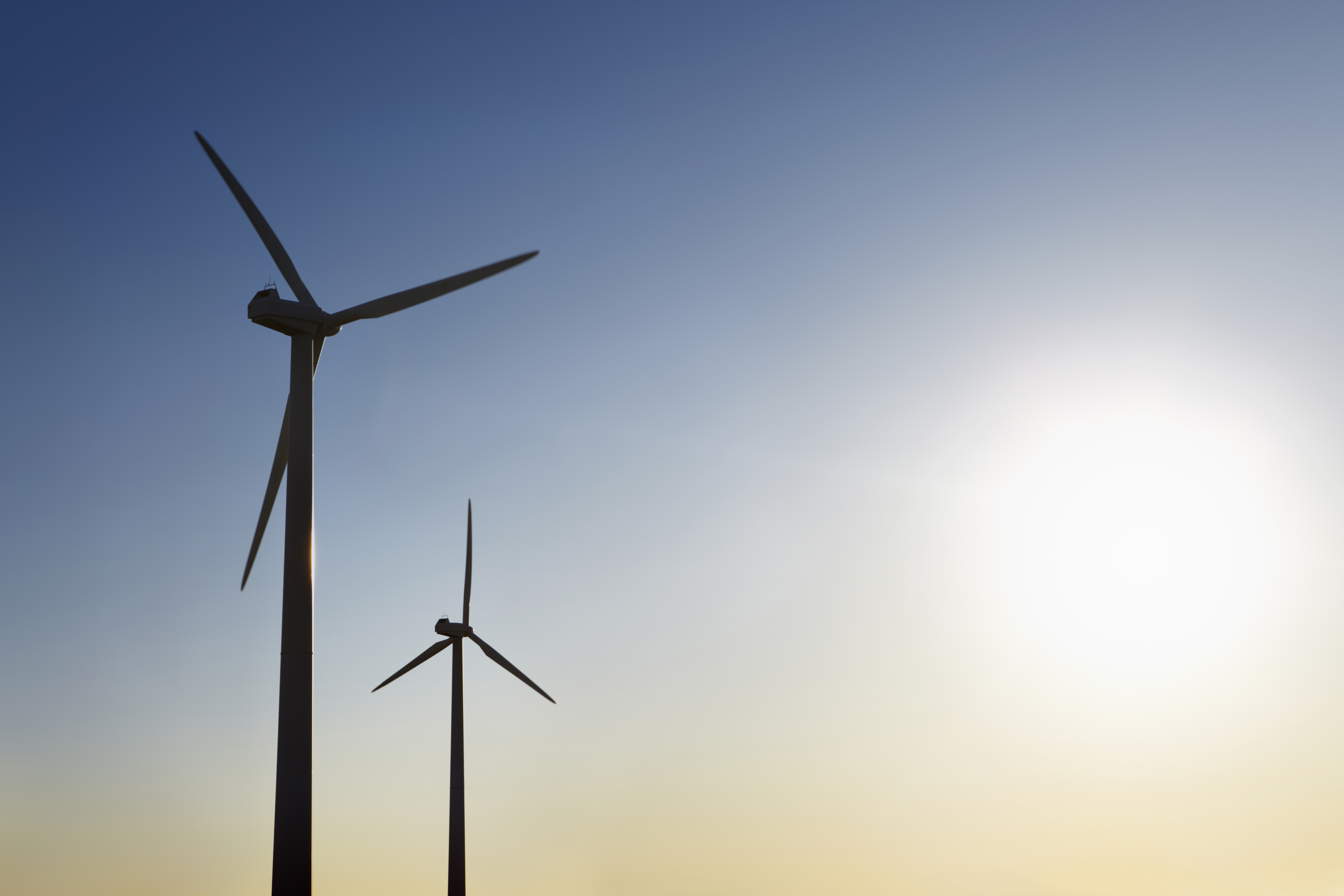 Wind turbine sillhouettes in Denmark