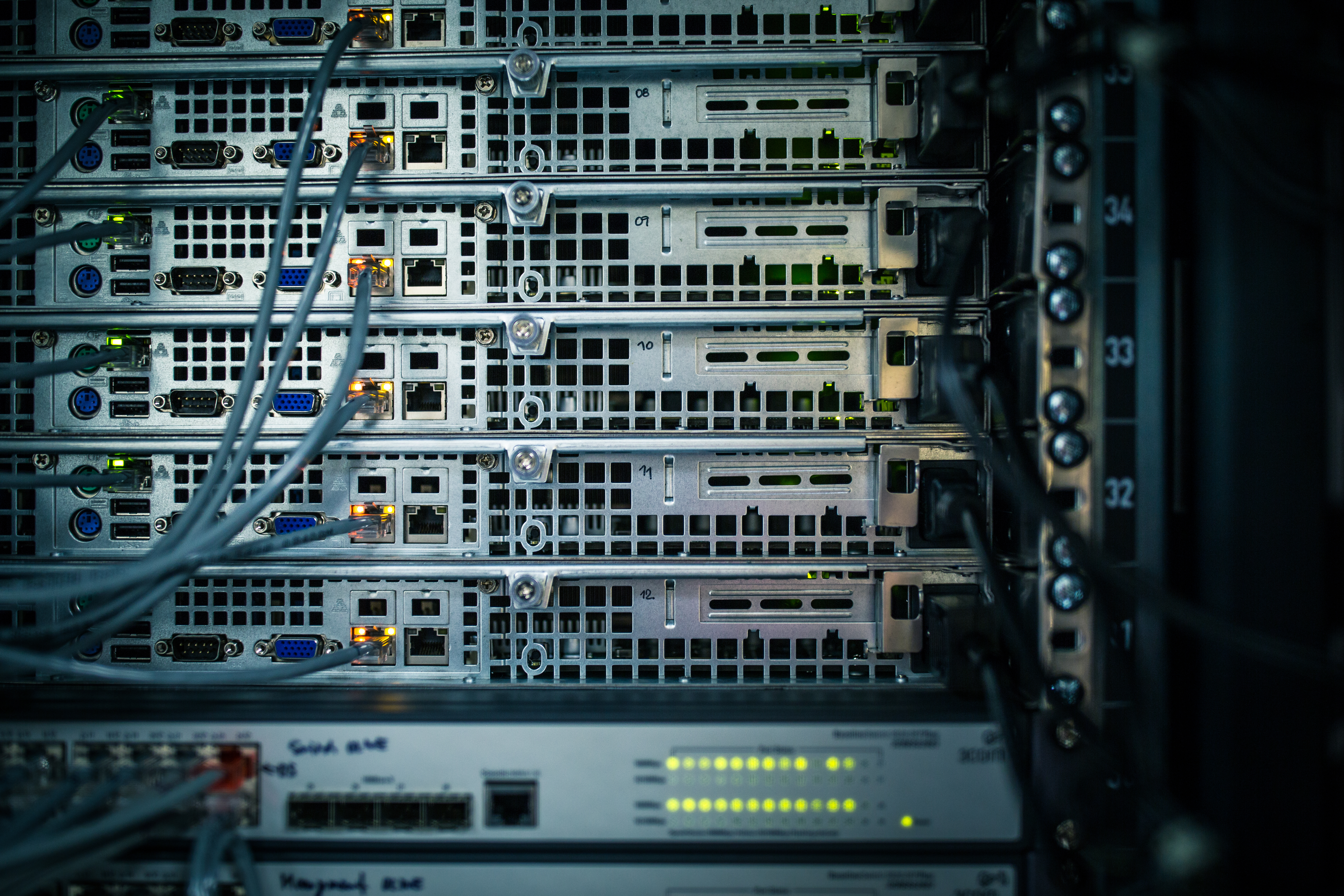 Server rack in data centre