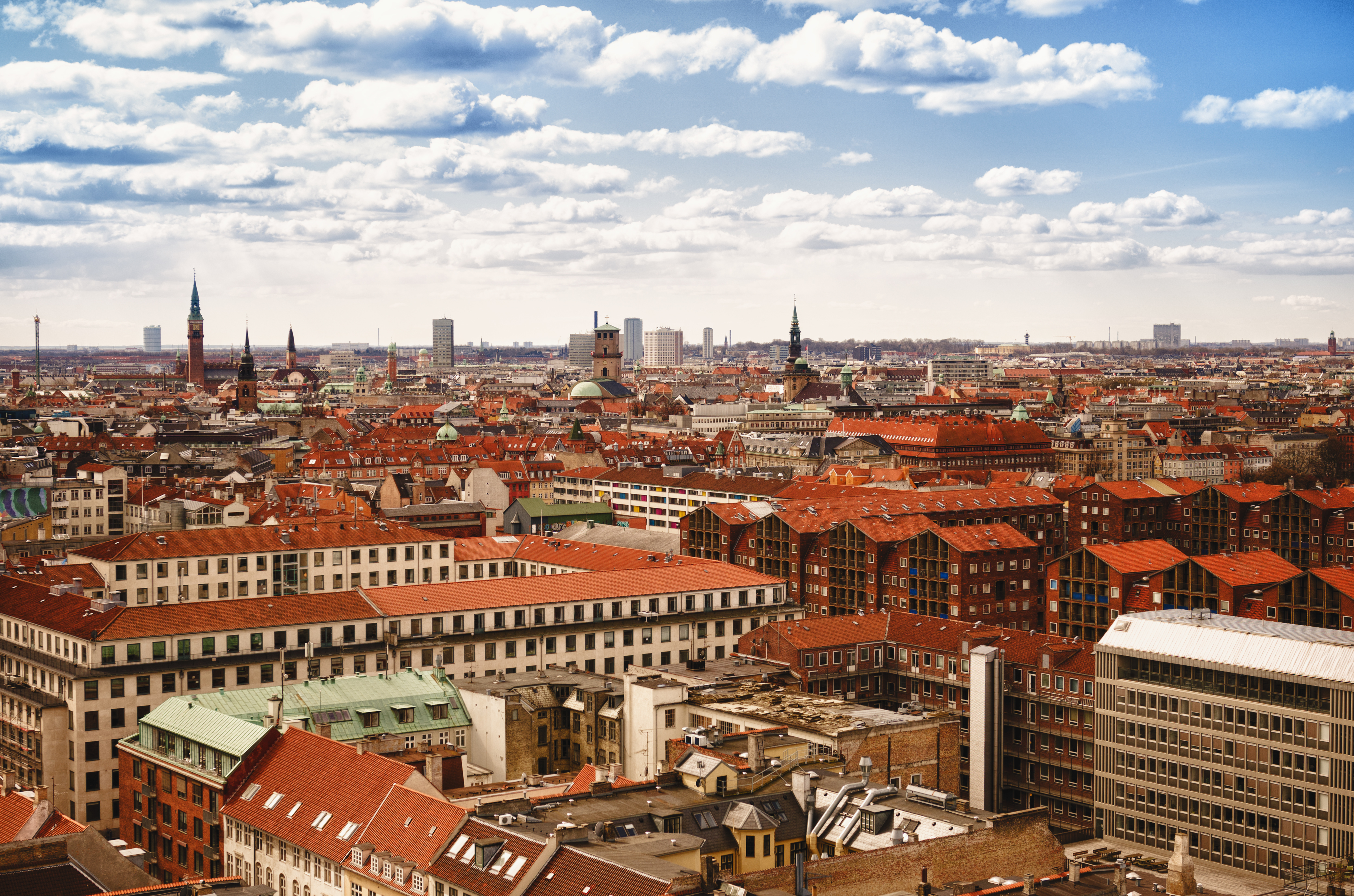 Copenhagen panoramic aerial view