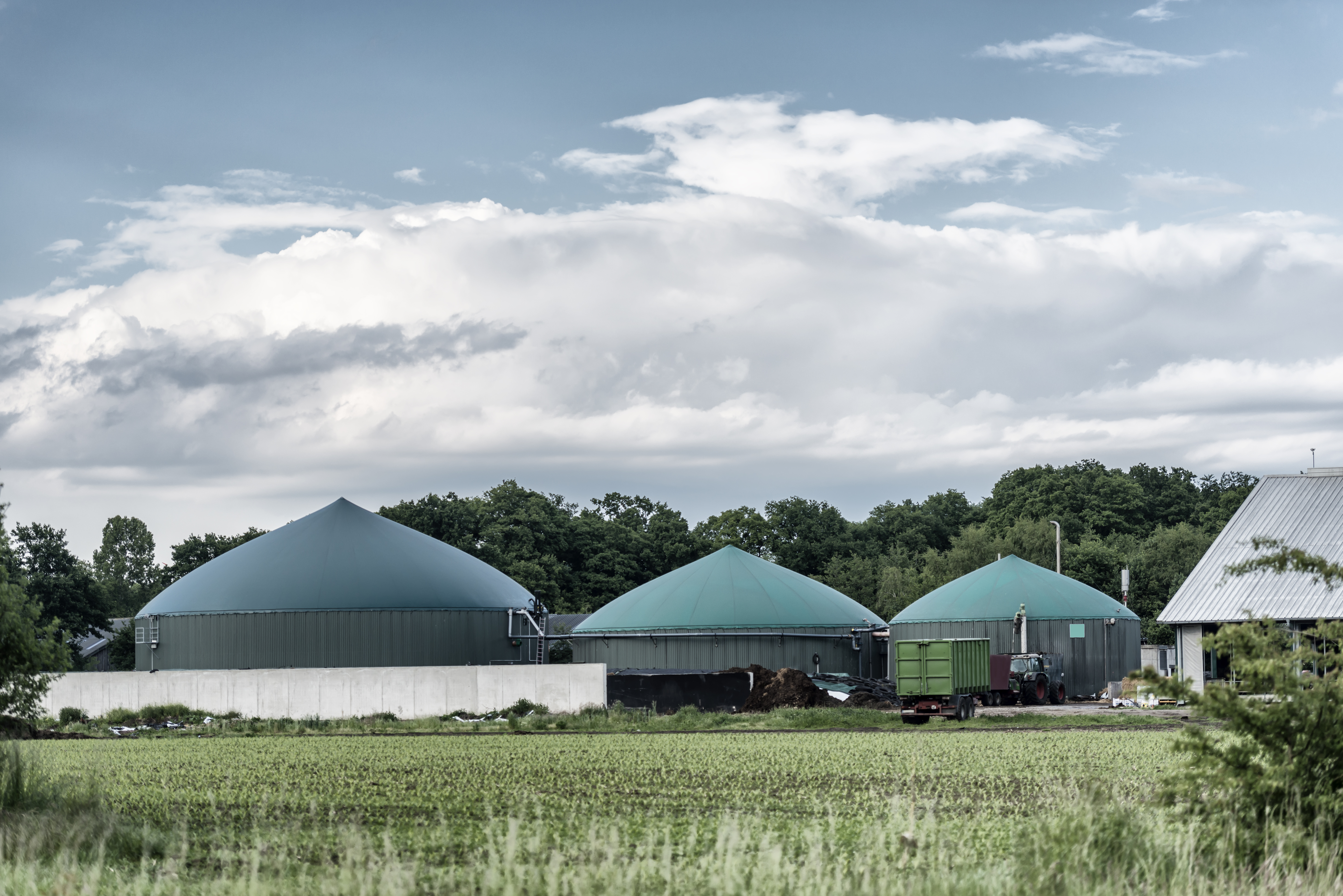 Biogas plant producing green energy