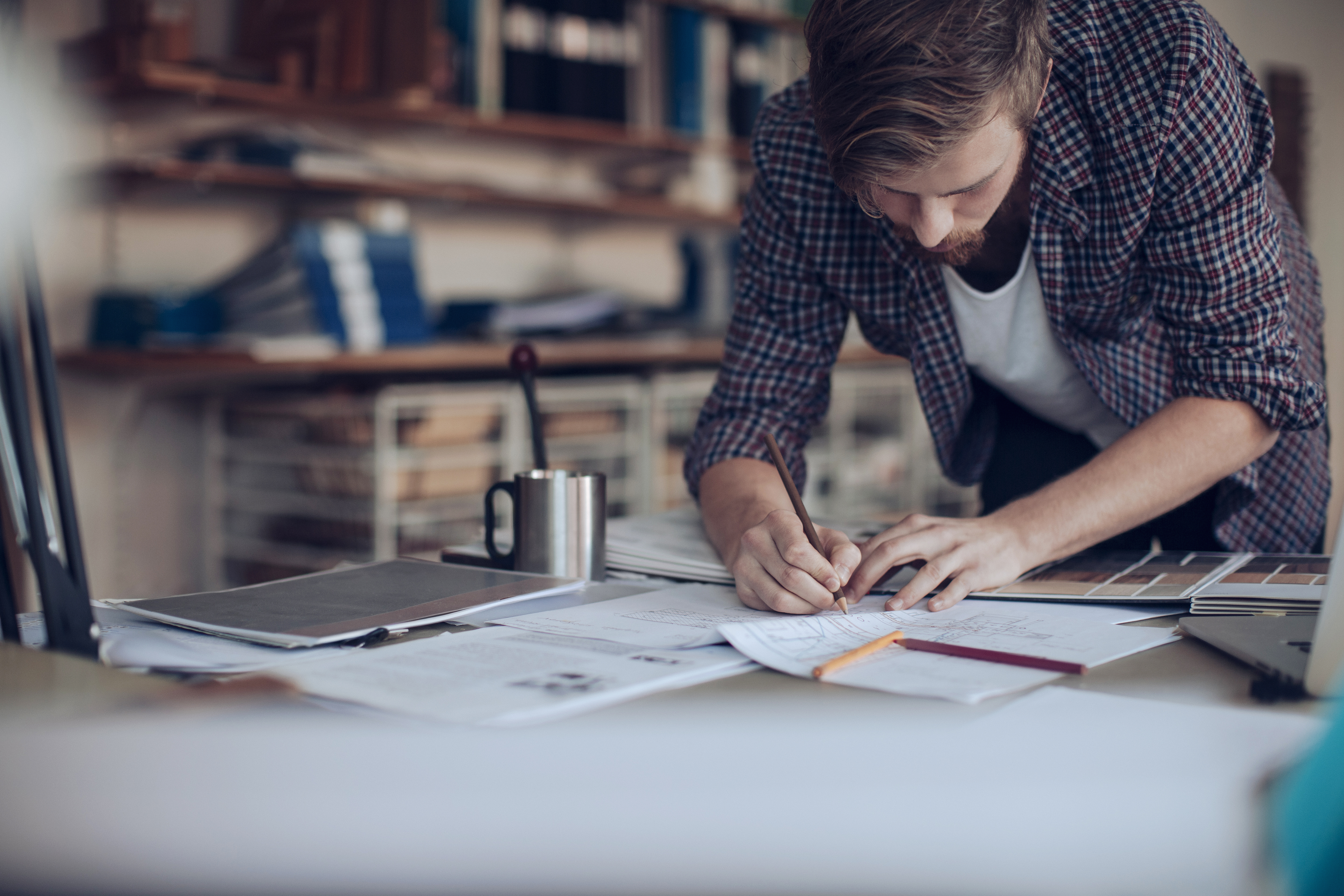 Businessman working on a project 
