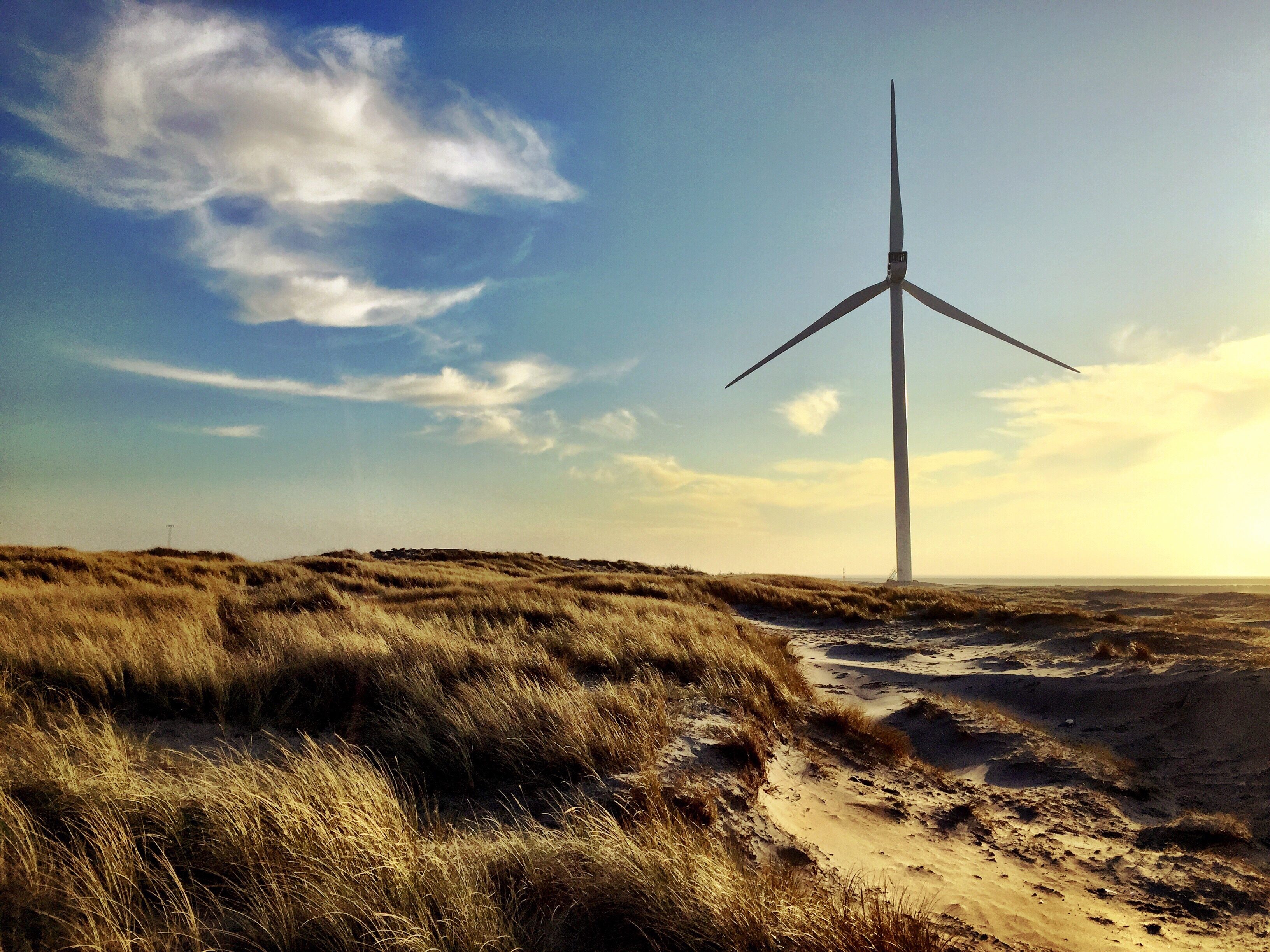 Wind turbine on a beach in Denmark