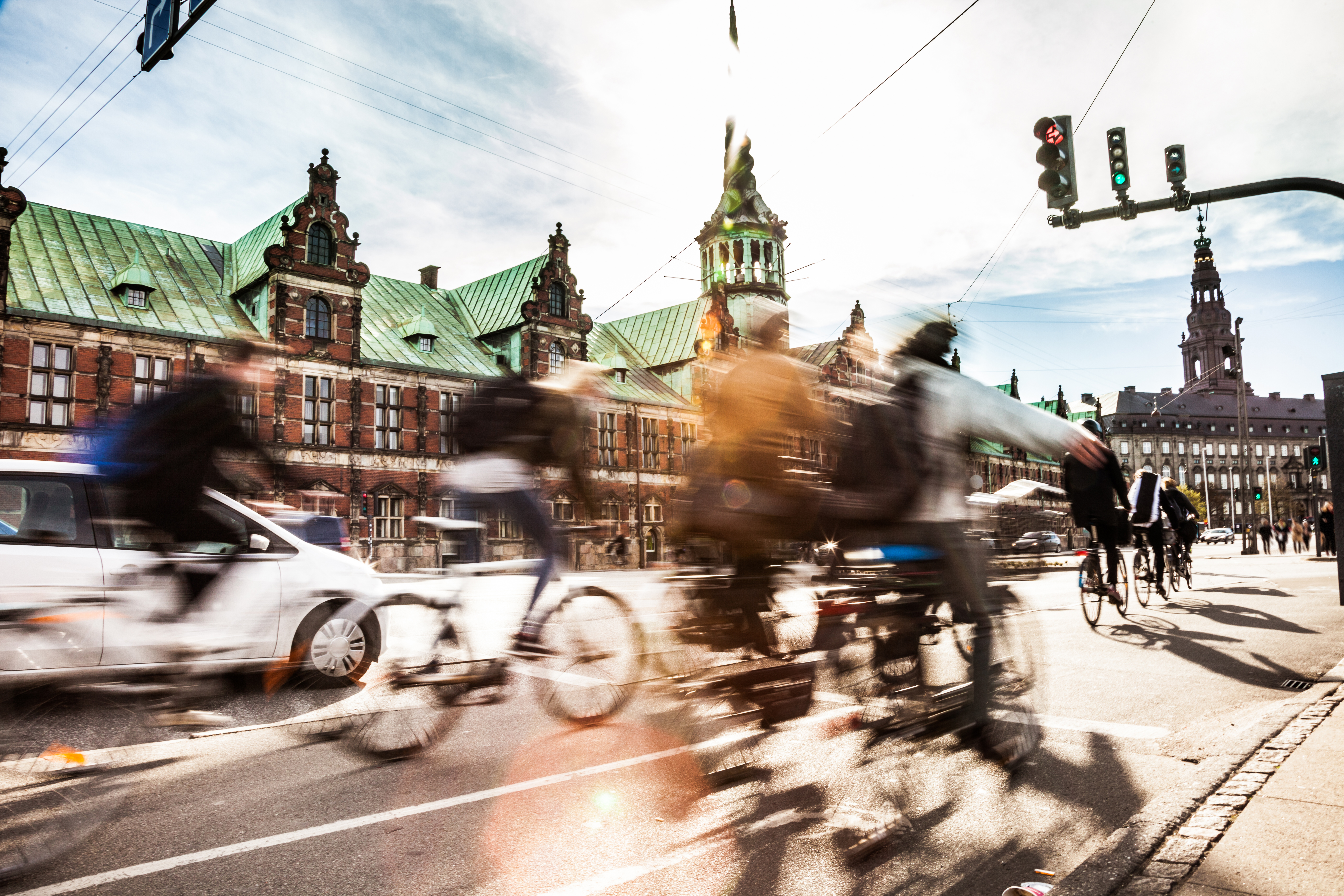People biking in Copenhagen