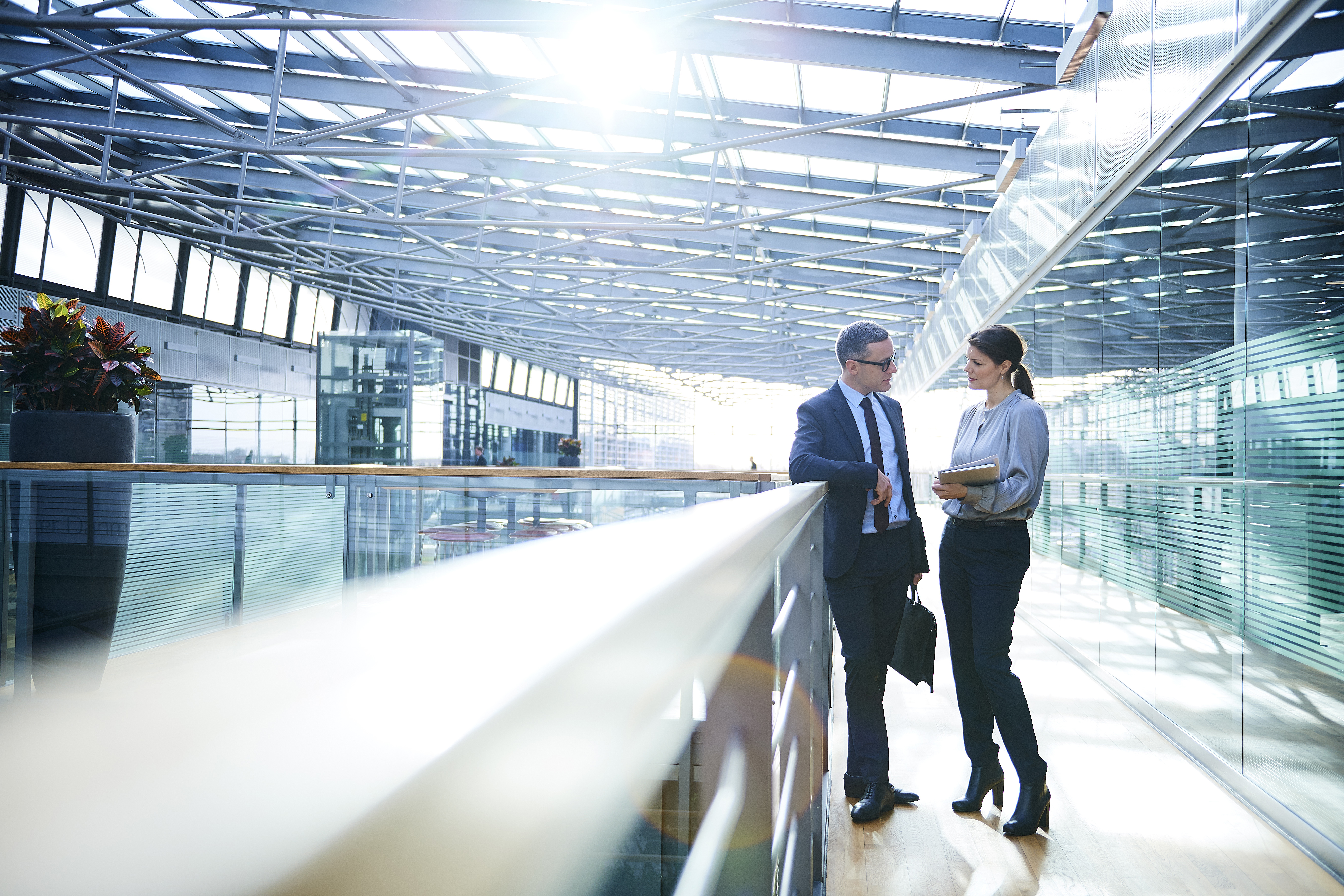 Business people meeting at the balconey