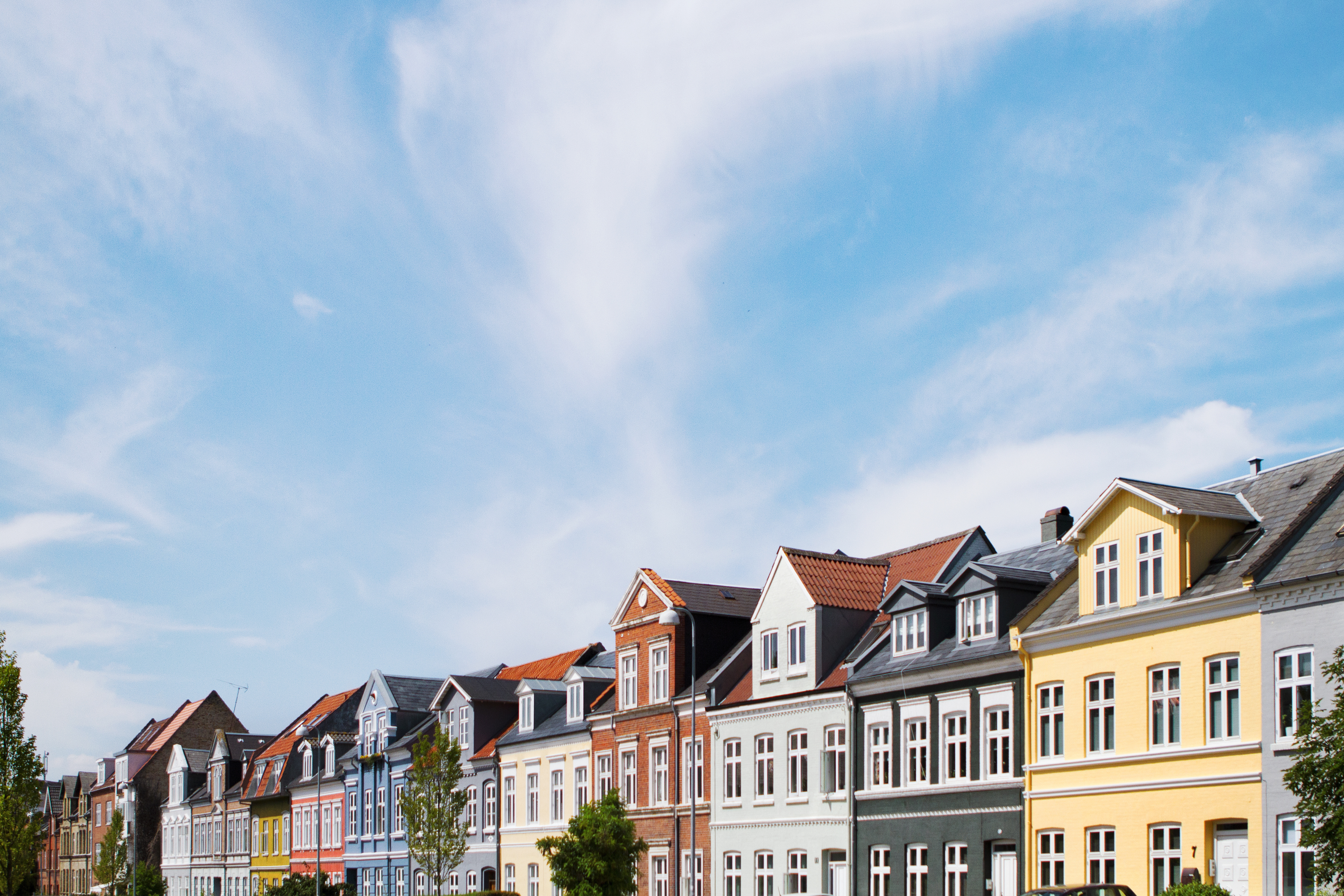 Colourful houses in Odense Denmark