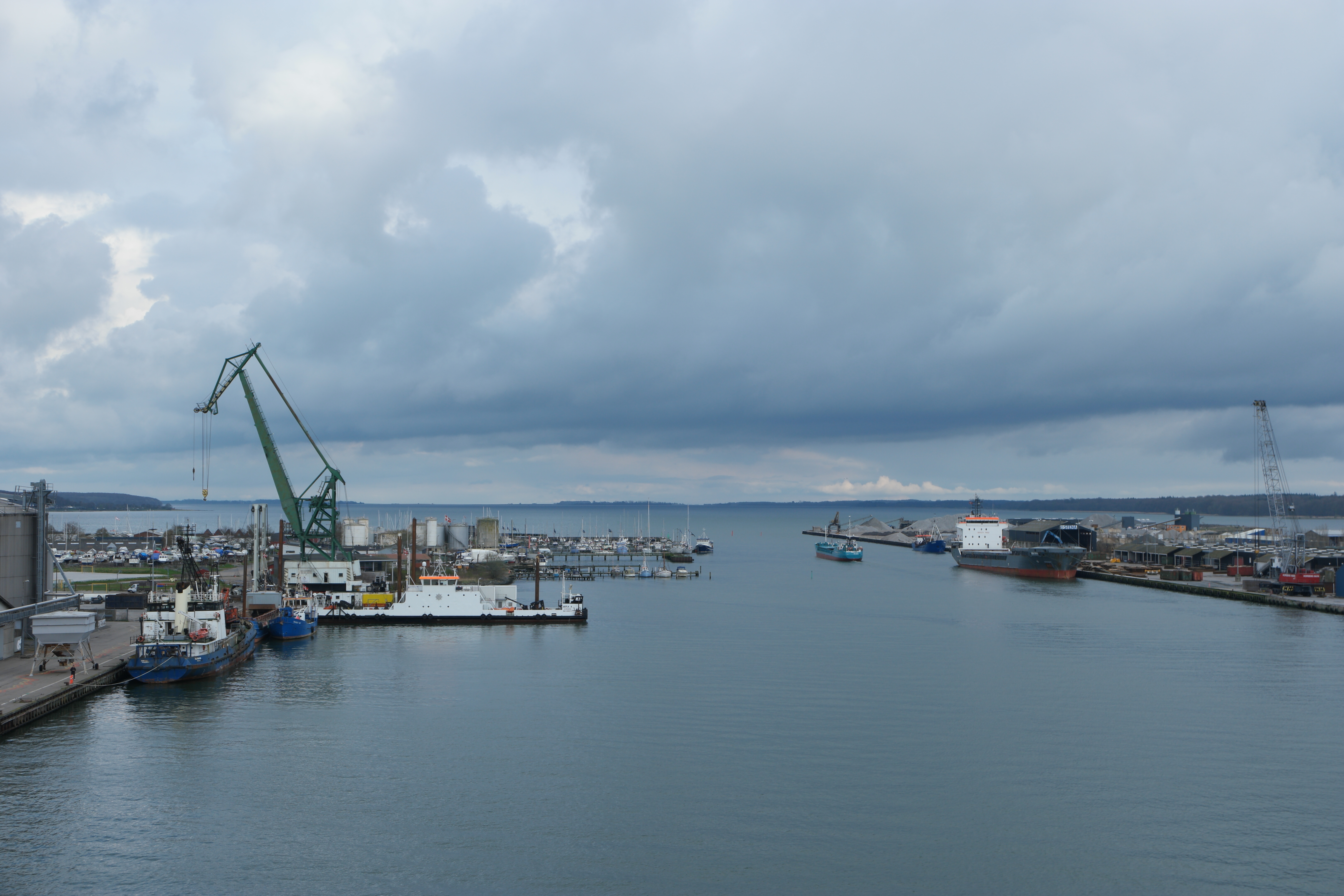 Boats in habour on a cloudy day